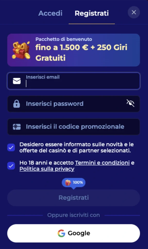 Processo di Registrazione